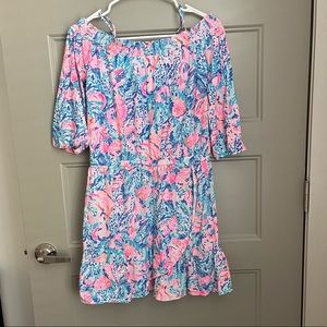 Lilly Pulitzer Girl Off The Shoulder Dress Size 16